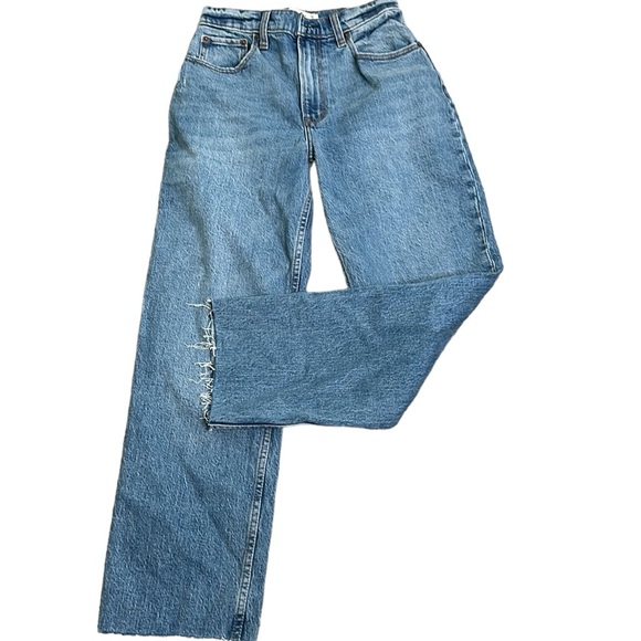 Abercrombie and fitch the 90s straight ultra high rise curve love blue jeans S 2 - Picture 2 of 10